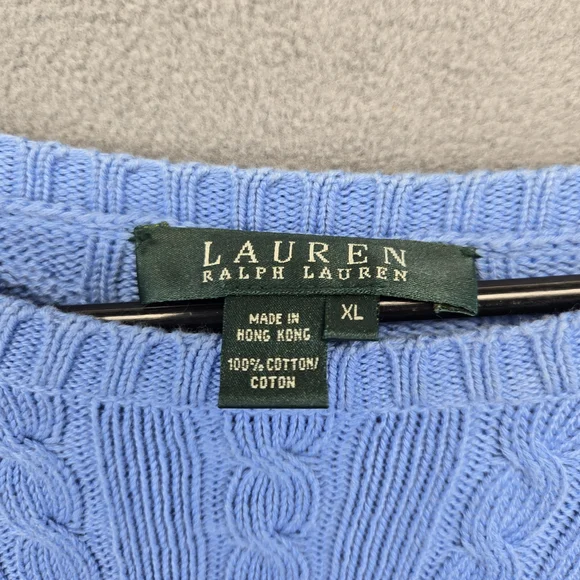 Lauren Ralph Laure Blue Cable Knit Sweater - Picture 5 of 8